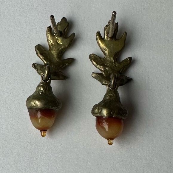 Michael Michaud Acorn Pin Oak Earrings Post - Picture 2 of 3